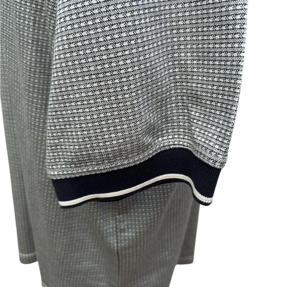 Izod Club Golf Polo Shirt Patterned Navy White Large - Picture 5 of 8